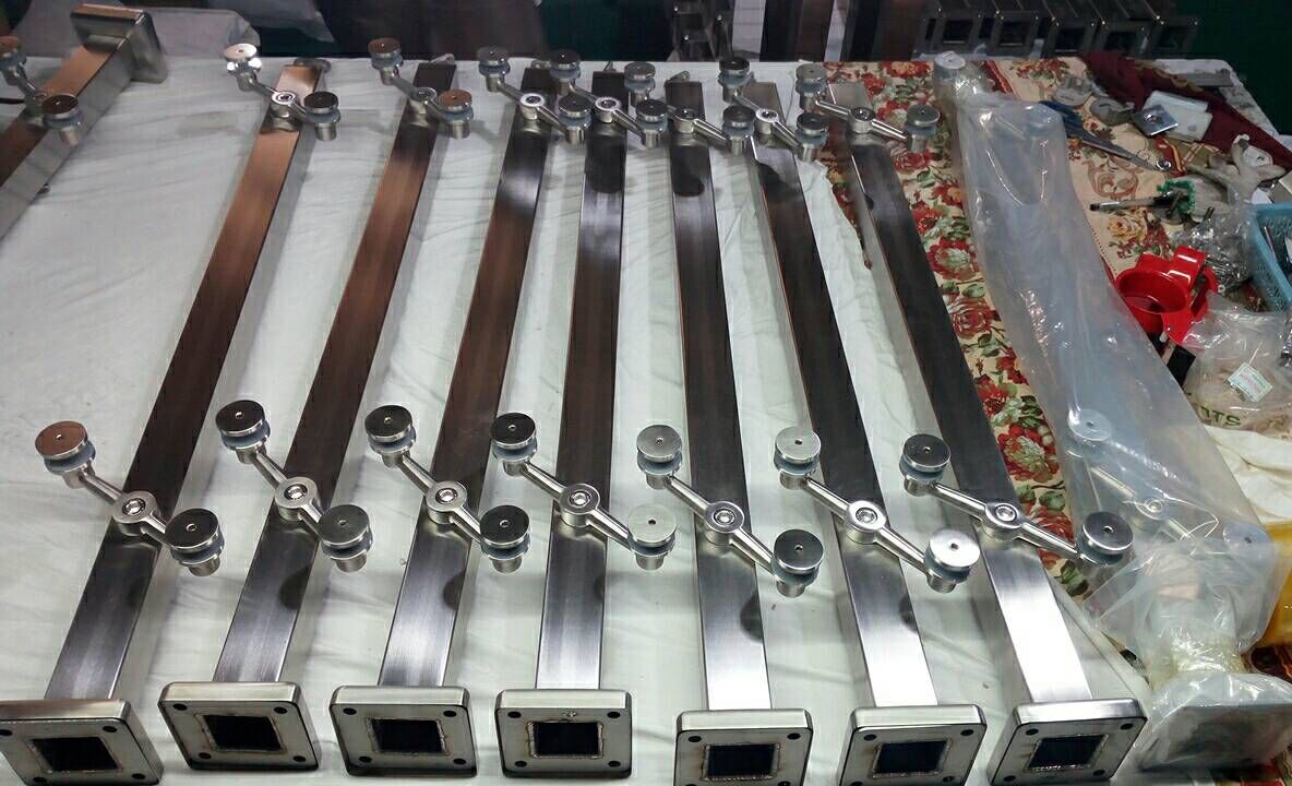 Spider balustrade post with adjustable standoff attached stainless steel 316 for 1/2 inch glass railing design