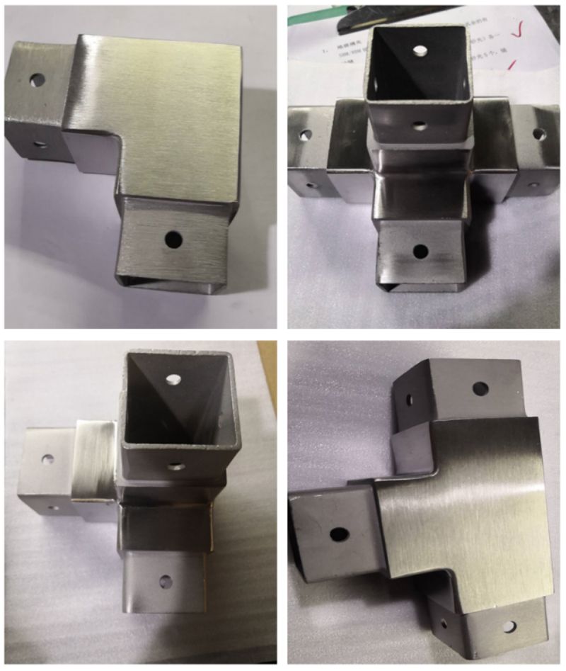 Square tube connector for 51*51*3.2mm 2"*2"*0.125” tube with screw holes