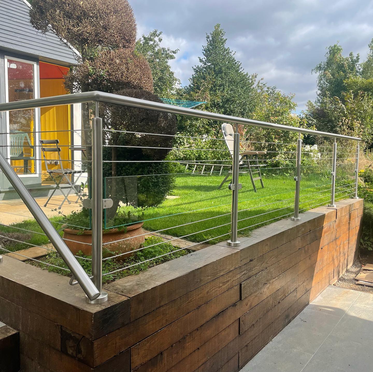 Kolejka kablowa ze stali nierdzewnej z liną stalową balkon nowoczesny projekt poręczy