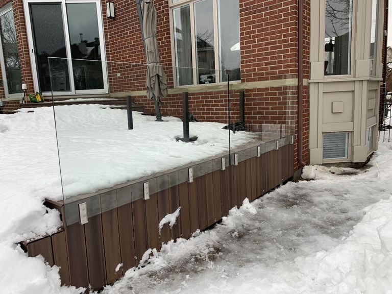 Stainless Steel Frameless Balcony Side Wall Face Mounted Smart Glass Spigots