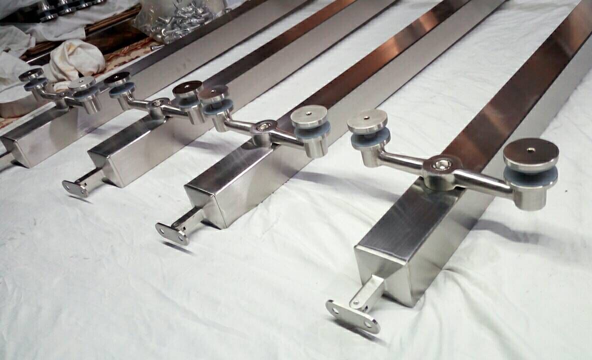 Stainless Steel Glass Panel Railing Square Handrail Post
