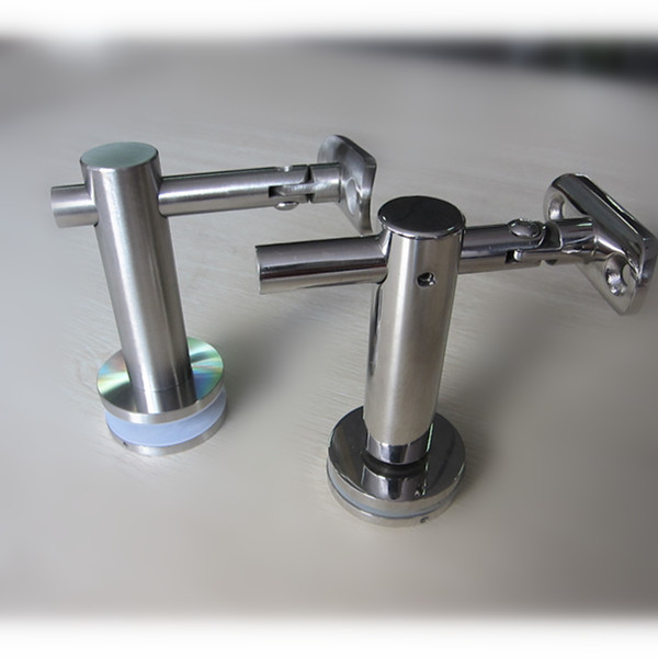 Stainless steel 12mm glass to round handrail bracket P707