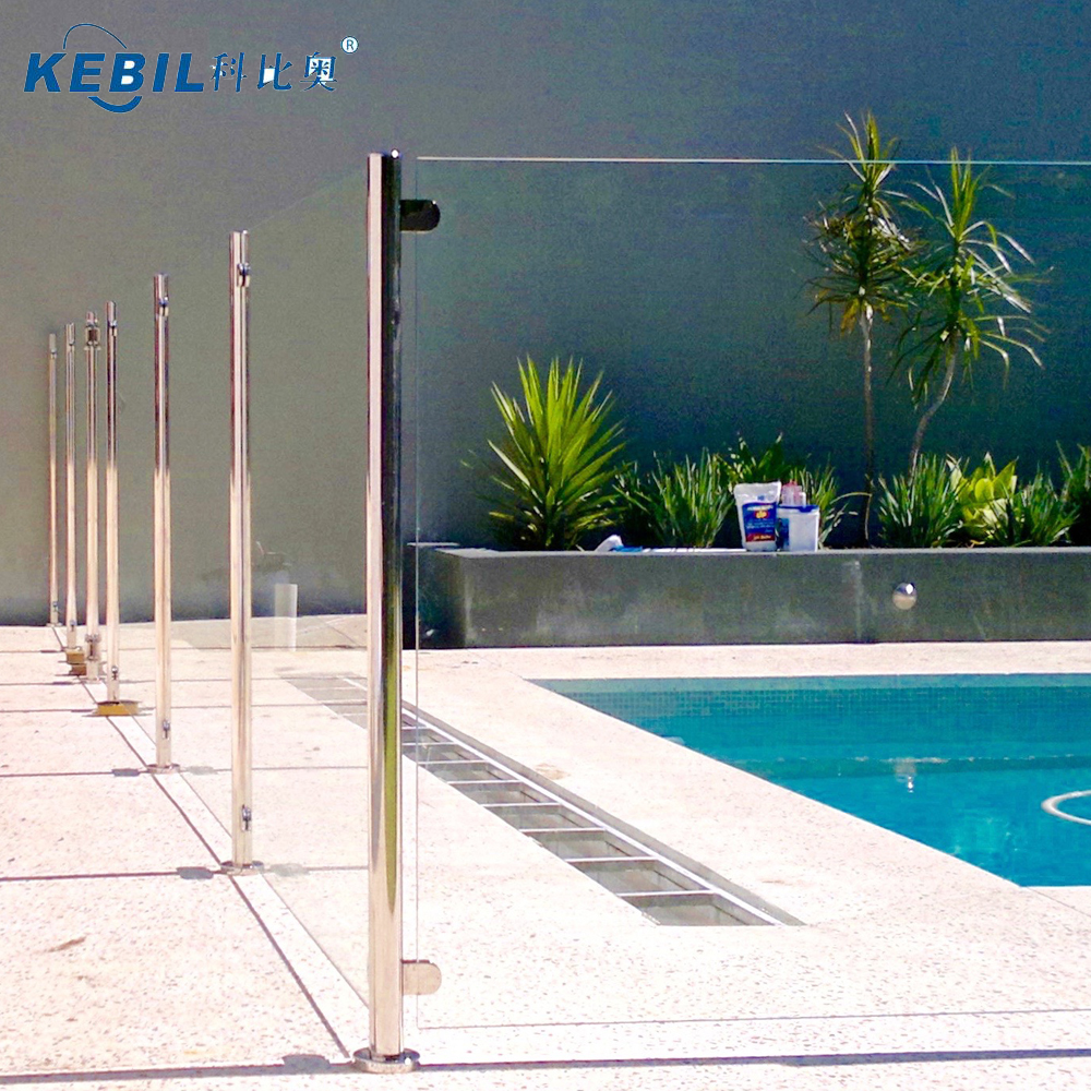 RVS hekpalen, vierkante poten grondplaat voor glazen balustrades balustrade buiten