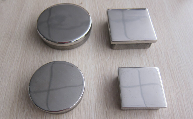 Stainless steel flat top end cap for tube handrail