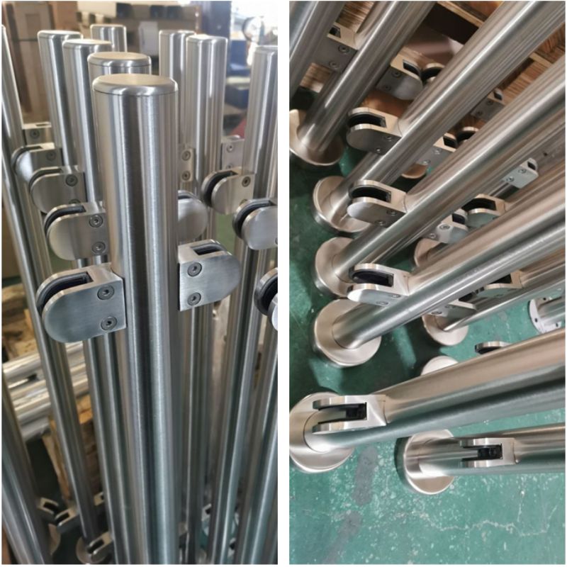 Barandilla de pilar de acero inoxidable Columna redonda Balustrada Post Balustre para barandilla de cristal