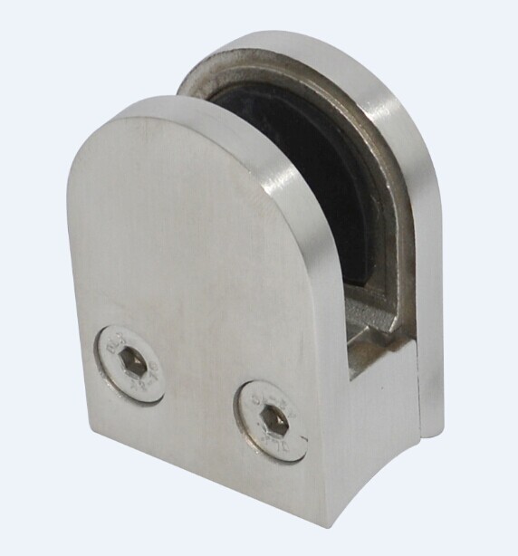 Stainless steel tube railing clamp for holding tempered glass