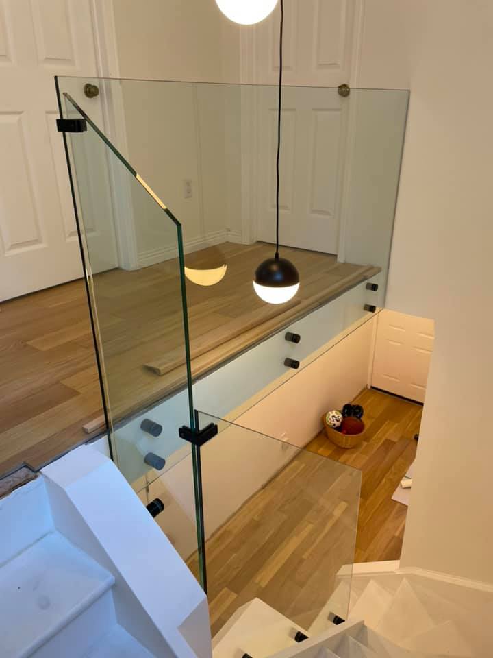 Diseño de balaustrada de vidrio de pie para la cerca de la escalera interior