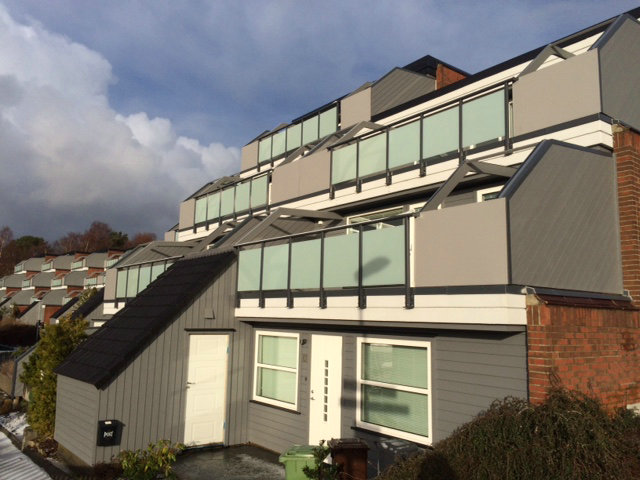 алюминий стекло балконные перила сторона крепления