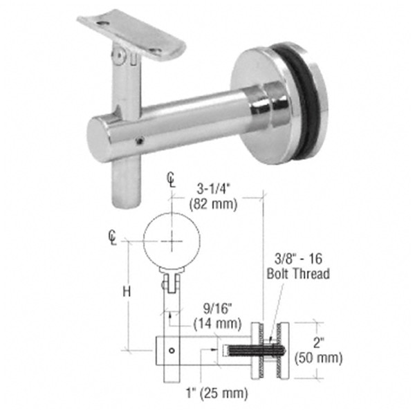 china einstellbar Edelstahl 12mm Glas Halterung Handlauf