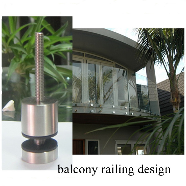china flexible glass standoff bracket for frameless glass balcony balustrade,concrete decking