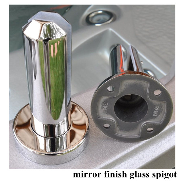 china frameless glass fencing SS316 round clamp with base