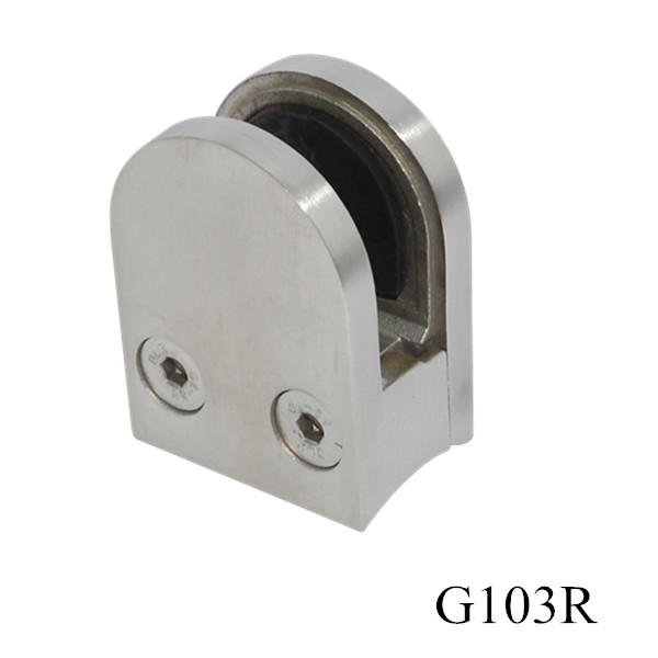 de 3/8 '' de vidrio pinza tipo de vidrio posterior barandilla de vidrio templado D de acero inoxidable 304 o 316