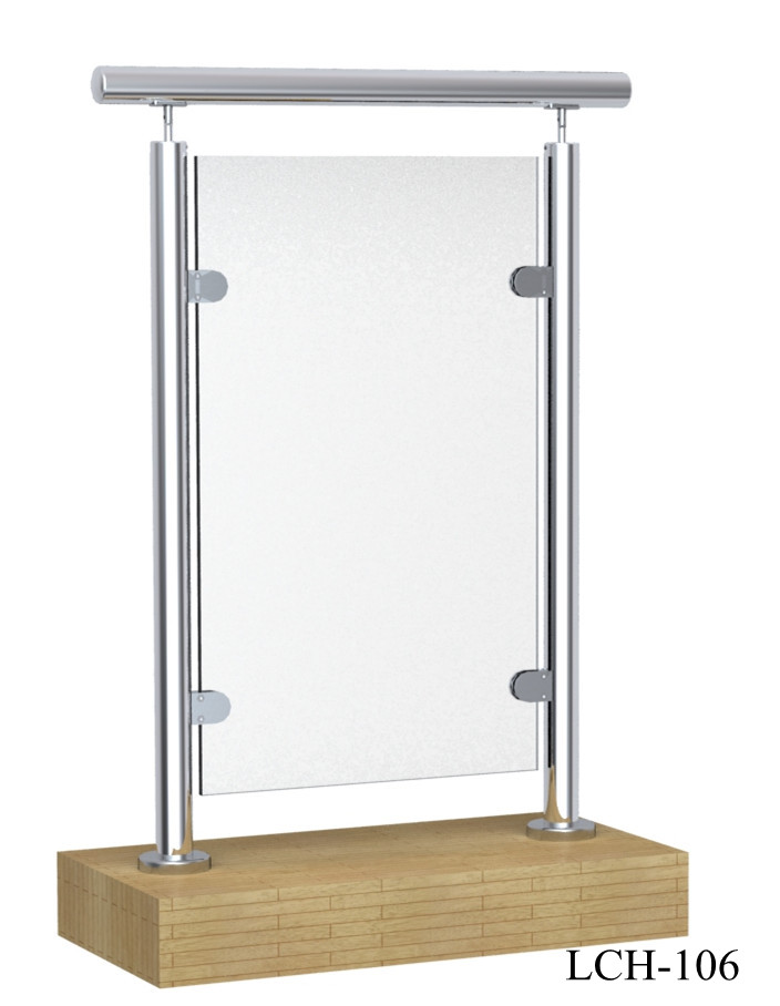 for outdoor glass railing brushed tempered glass railing post