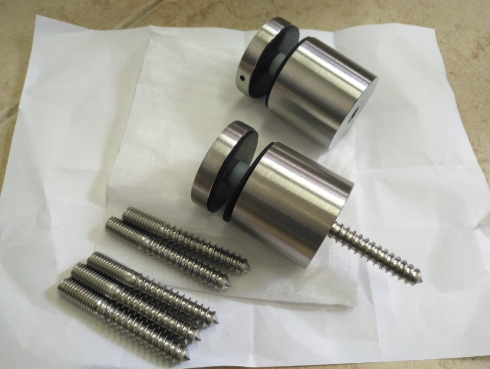 kehyksetön lasikisko 2 tuuman ruostumattomasta teräksestä valmistettu lasinen ruuvi