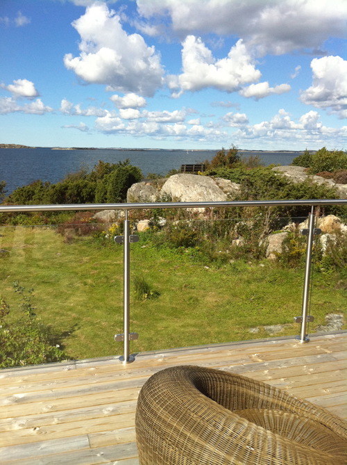 glazen balustrade post voor balkon reling ontwerp