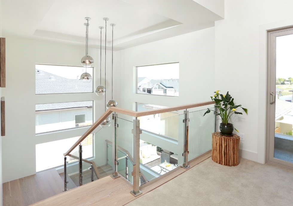 ديكو المنزل درج درابزين الزجاج ، درابزين الزجاج الفولاذ المقاوم للصدأ للدرج