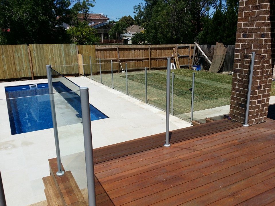 powder coated aluminum fence post semi frameless glass pool fencing