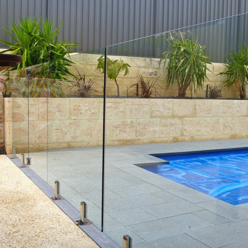 Square Base Ruostumaton teräs Spigot Frameless Glass Clamp System