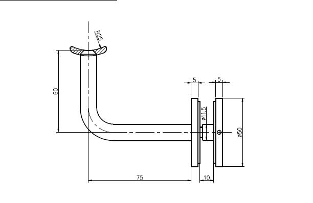 stainless steel 316 glass mounting handrail bracket