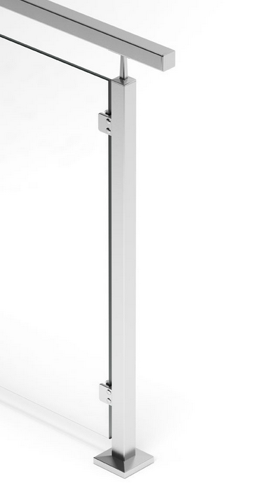 stainless steel 50mm square tube post for glass balcony railing design