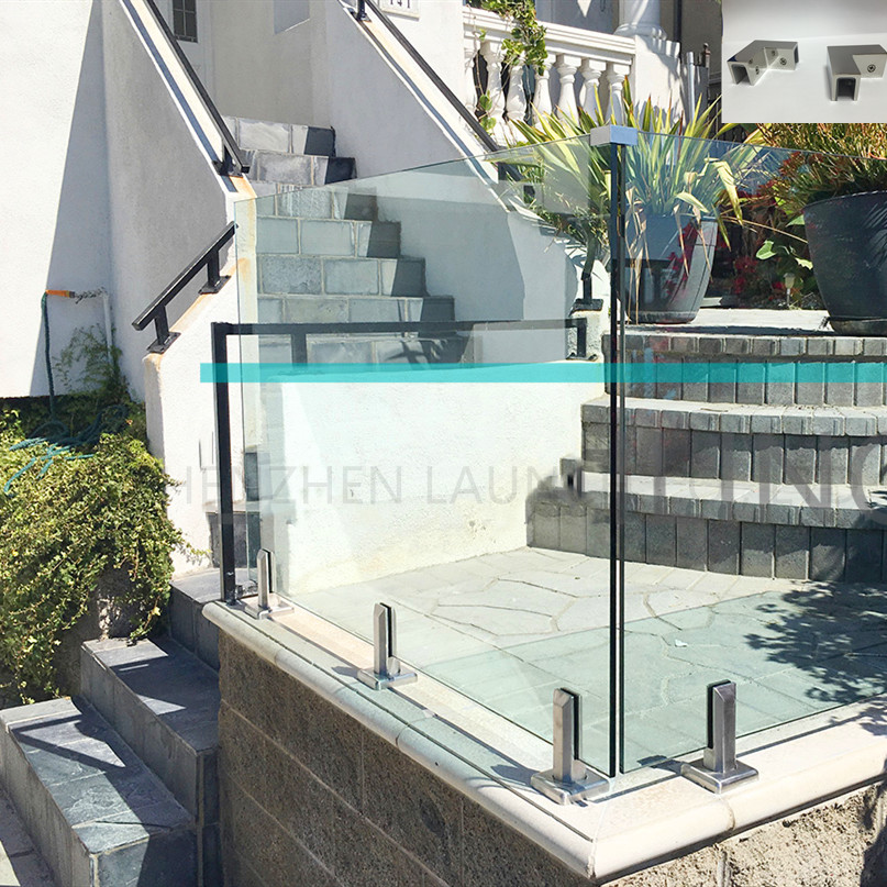 Esquina de acero inoxidable Abrazaderas de vidrio a vidrio de 90 grados