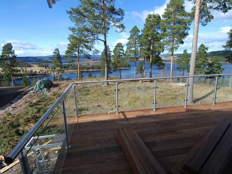 stainless steel balustrade handrail glass deck railing