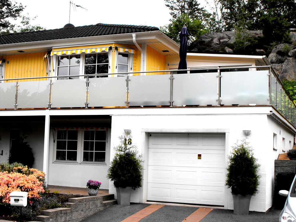 RVS balustrade voor glazen balkonleuning