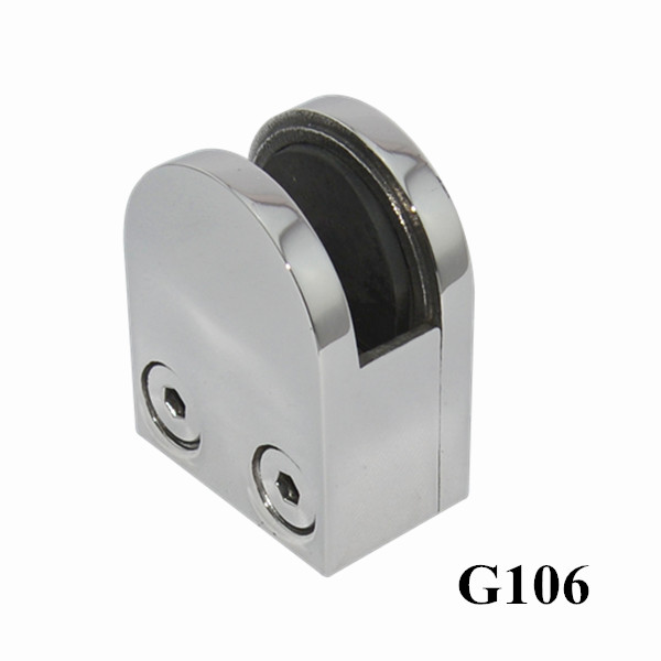 braçadeira de vidro de aço inoxidável para trilhos de vidro