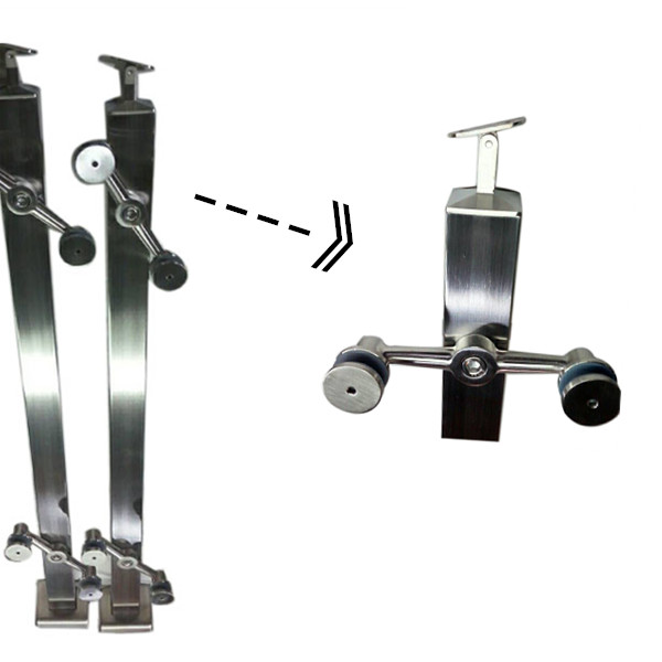 stainless steel glass staircase post 40x40mm