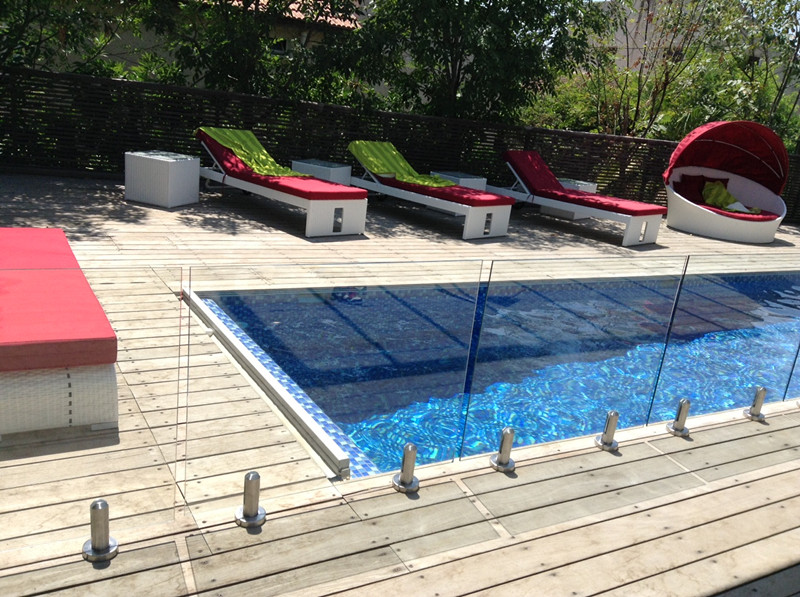 Edelstahl-Rund Fechten Zapfen für rahmenlose Glasgeländer Design