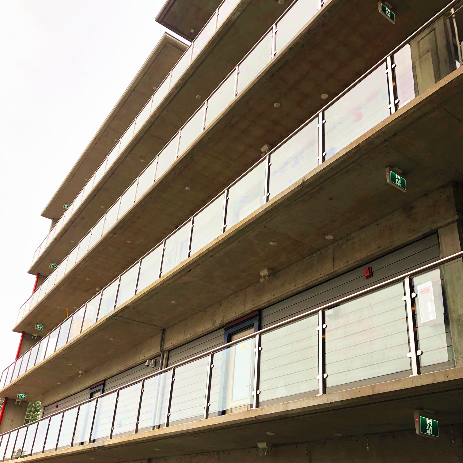 balustrade en verre carrée d'acier inoxydable pour l'hôtel