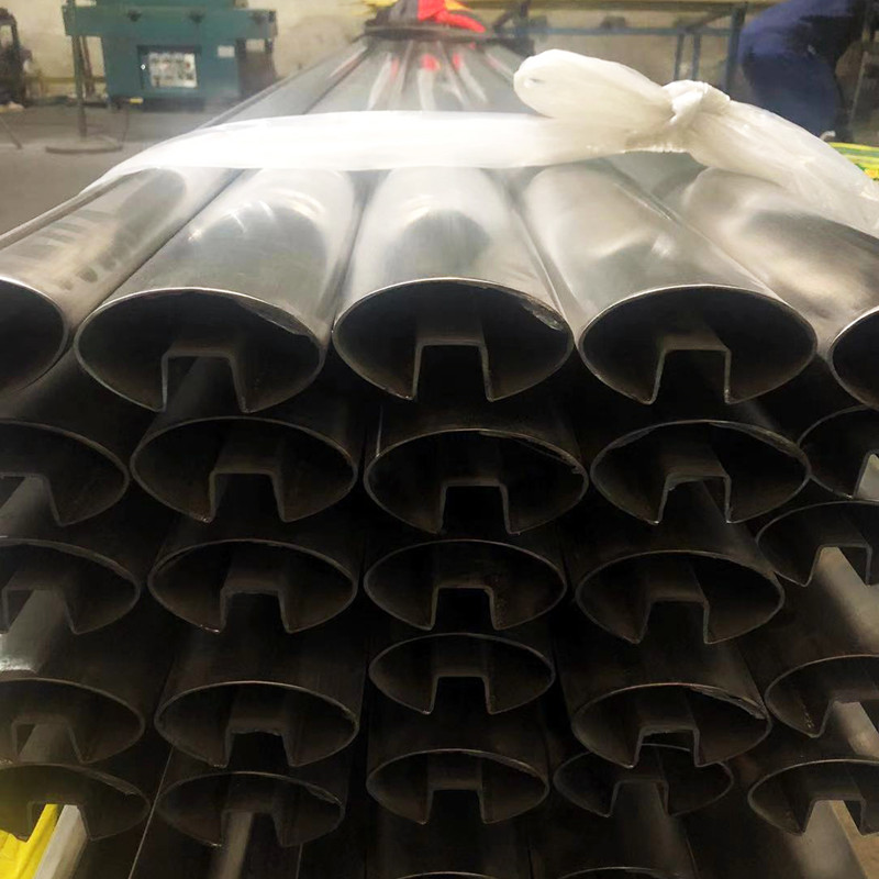 stainless steel top rail oval shape 80x40mm with 20x20mm groove
