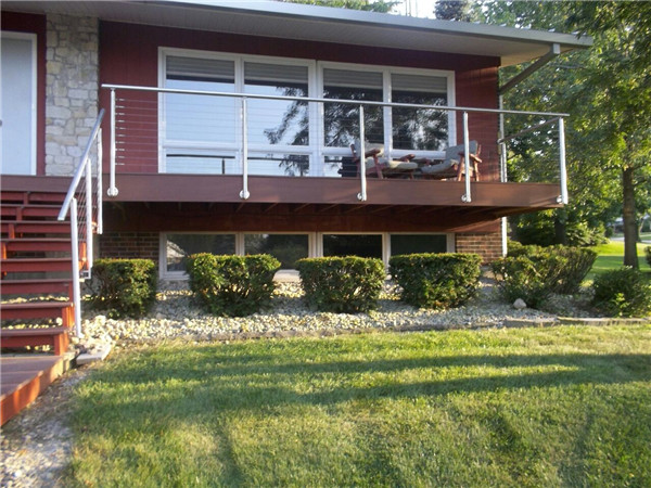 ruostumattomasta teräksestä valmistettu vaijeri kaiteet parvekekaiteen muotoilu