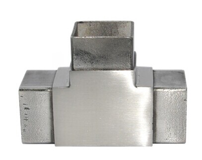 conectores de tubo cuadrado de acero inoxidable de tres vías