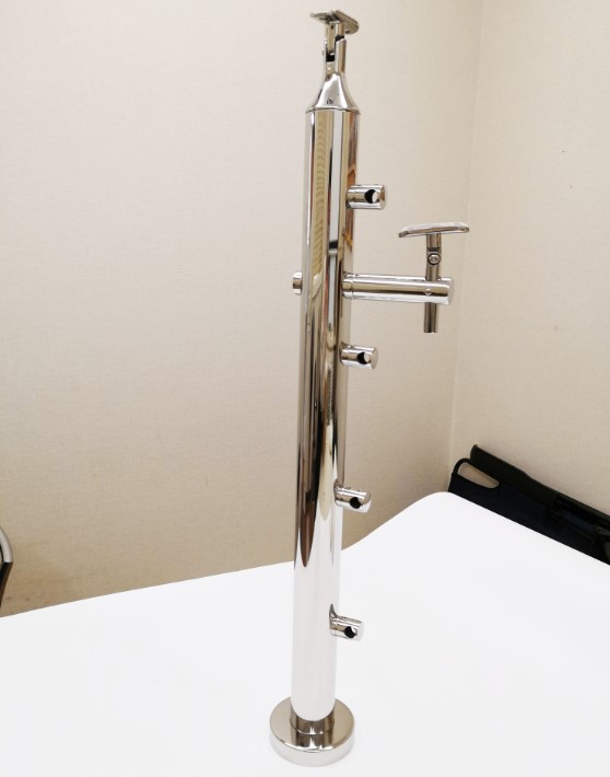 con ringhiera per barra da 12 mm in acciaio inossidabile 316 con traversino