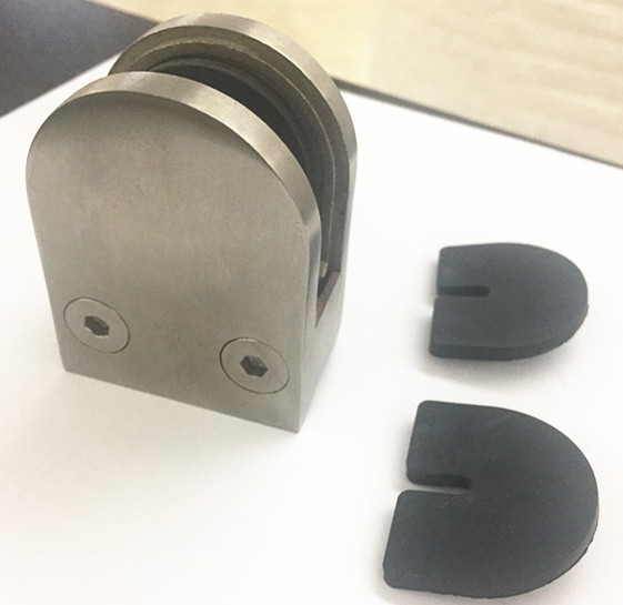 wood post fixing square stainless steel glass clamps