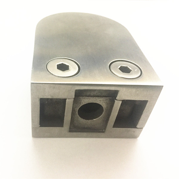 wood post fixing square stainless steel glass clamps