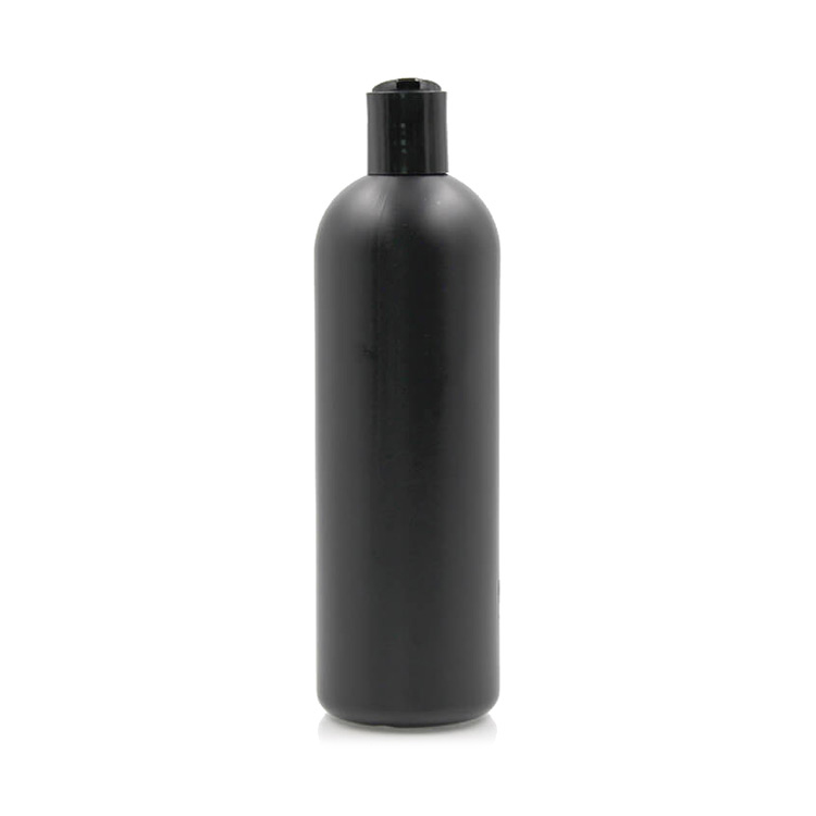 black plastic bottle with disc cap