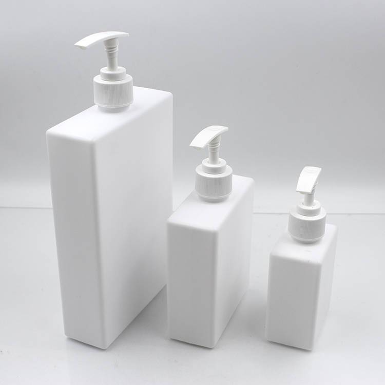 250ml 500ml 1 liter white square pump bottle
