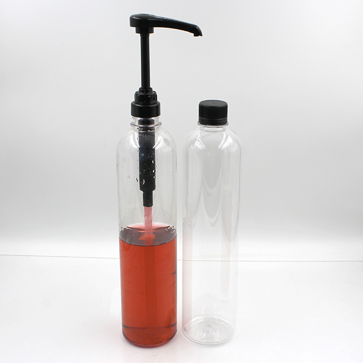 plastic syrup bottle with dispenser pump