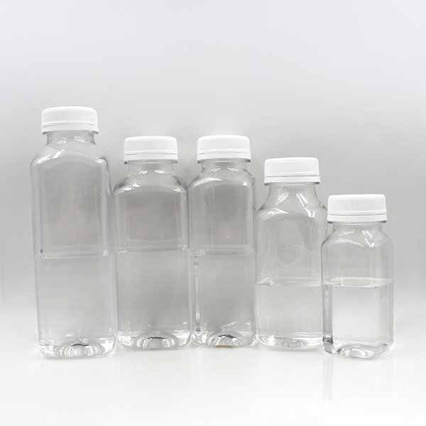 empty plastic cold press juice bottle