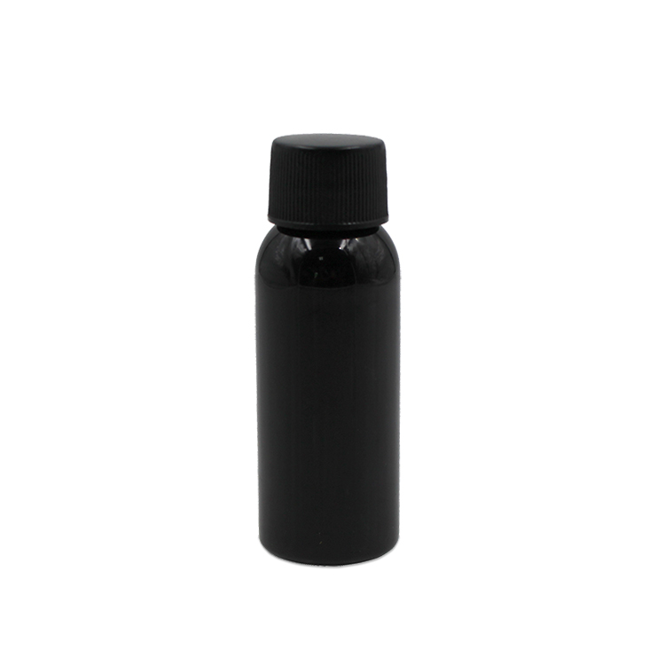 PET černá 30ml láhev se šroubovacím uzávěrem