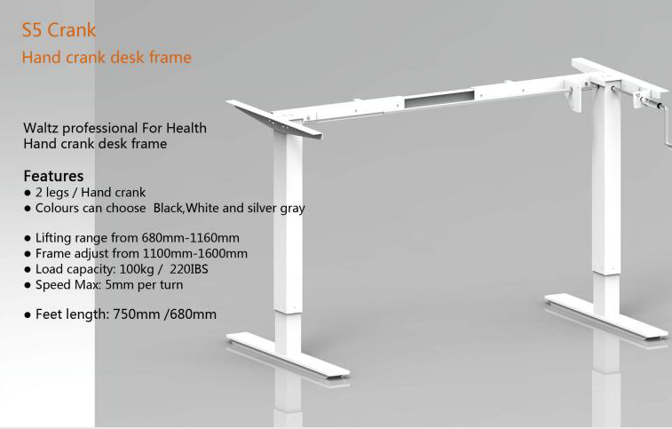 ऊंचाई समायोज्य डेस्क OfficeDesk हाथ सनकी स्थायी डेस्क