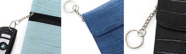 Genuine Leather Business RFID Blocking Key Fobs