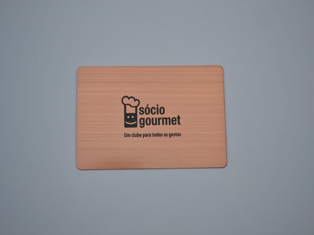 brushed rose gold metal card with modern design