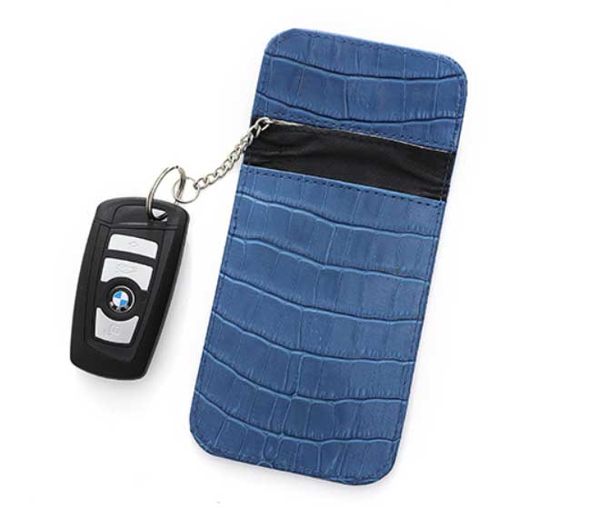 Genuine Leather Business RFID Blocking Key Fobs RFID Blocking Bag Car Key