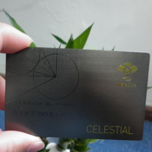 Personalizzato goffrato nero Membership metallo Scheda