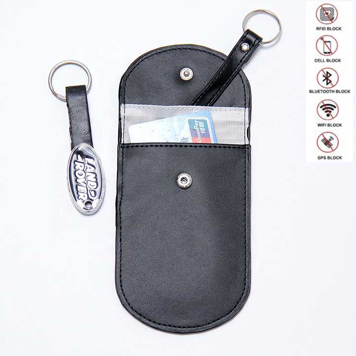 Borsa per blocco segnale in vera pelle per chiavi della macchina
