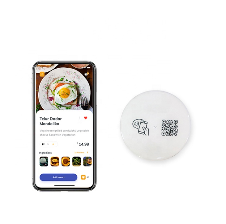 Ordina Impermeabile NFC Epossidico Codice QR Menu Cassaforte senza contatto Tavolo da pranzo ordinazione e pagamento.