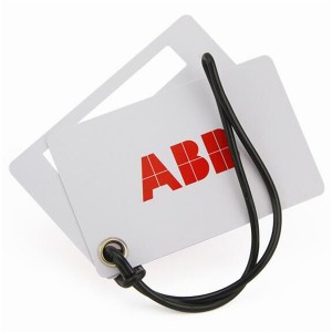airplane luggage tag with plastic loop